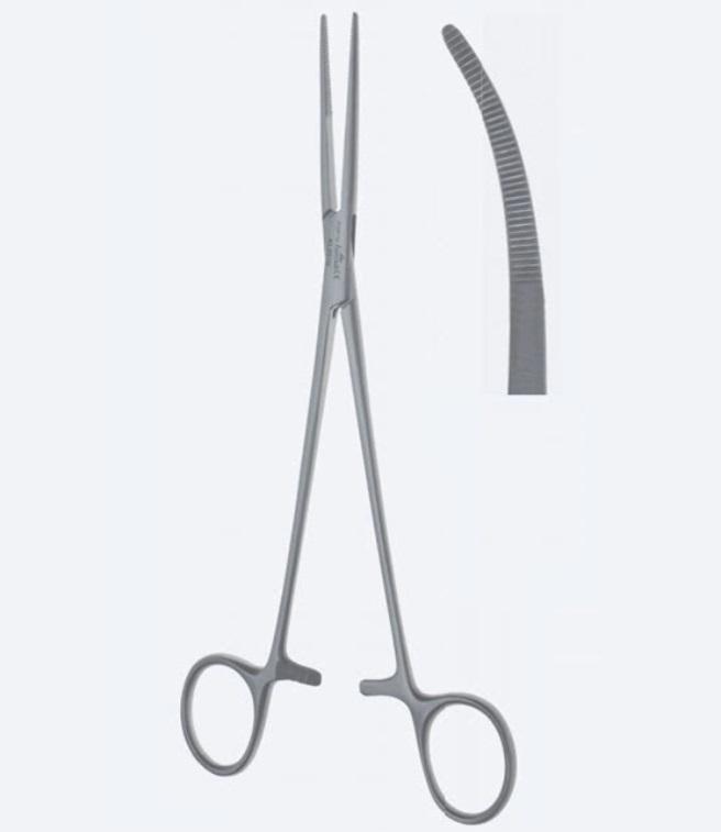 Зажими, гемостатичні, "Micro-Jacobson", надзвичайно делікатні, вигнуті, зубчаті щелепи, загальна довжина 125 мм. Бренд - Asanus Medizintechnik Gmb, Німеччина